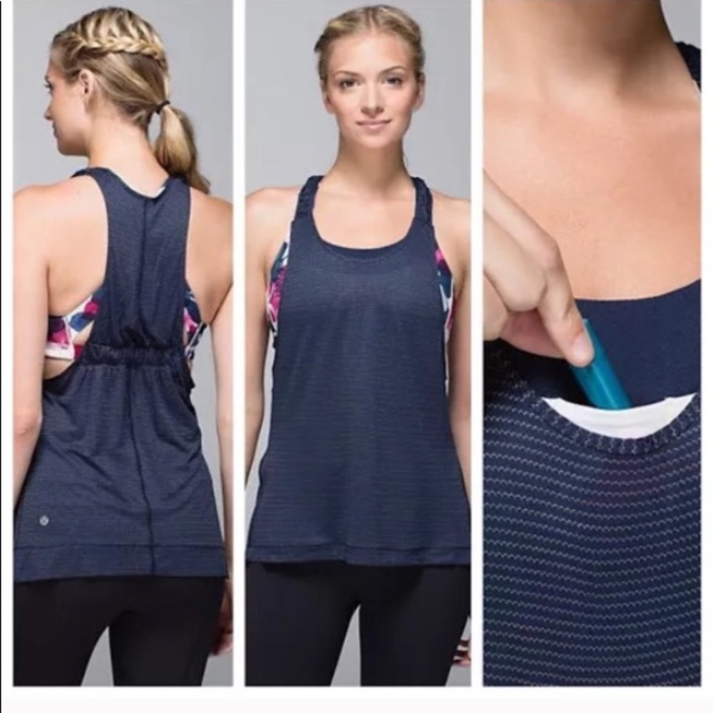 VEUC Lululemon Stash it Tank Inky Floral Sz 6/ 12